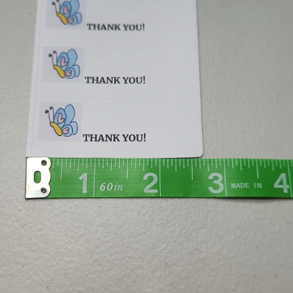 Hand Crafted Butterfly Thank You Stickers 100 Count